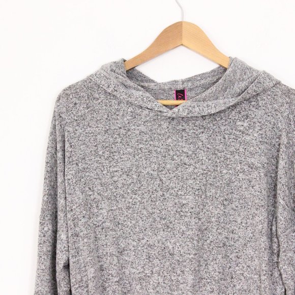 *La Senza Salt & Pepper Cropped Drawstring Hoodie - Picture 3 of 5